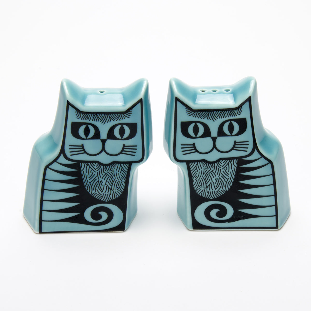 Hornsea Pottery 1960's Cheshire Cat Salt and Pepper Shaker Set Teal