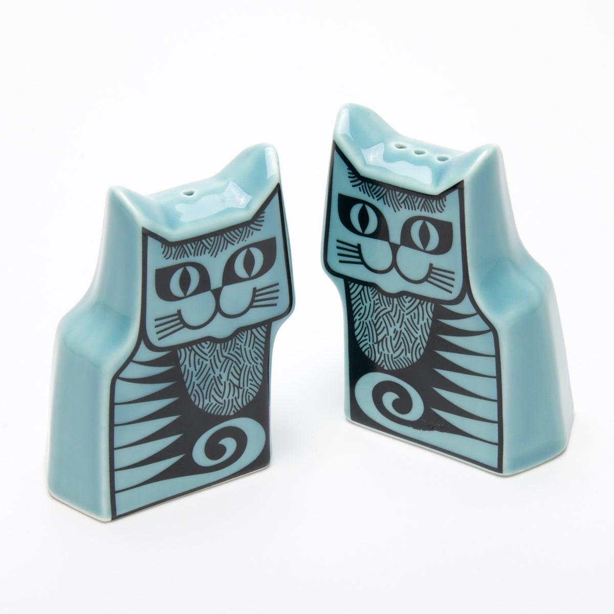 Hornsea Pottery 1960's Cheshire Cat Salt and Pepper Shaker Set Teal