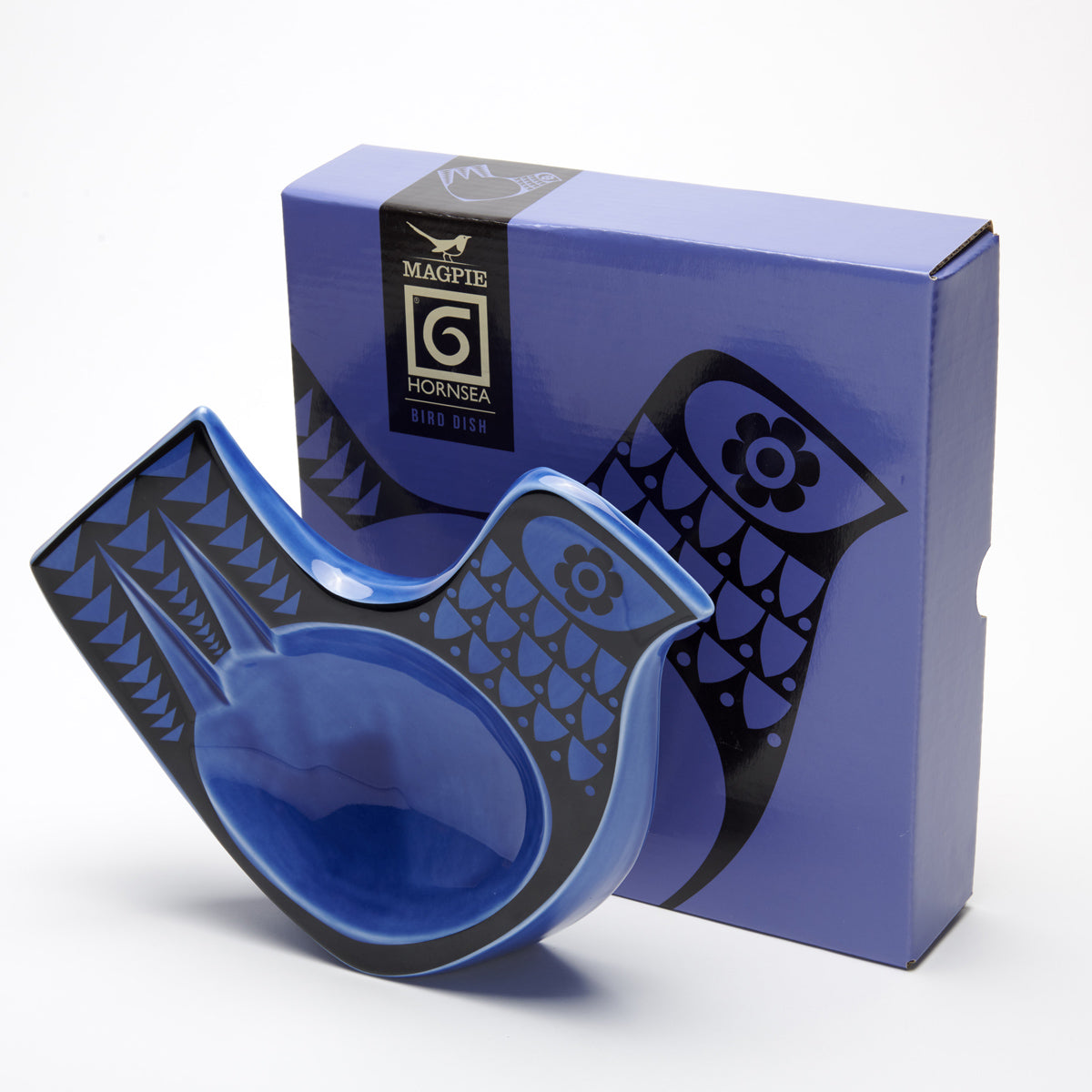 Hornsea Pottery 1960's Bird Trinket Dish Shelfie (large version) Midnight Blue