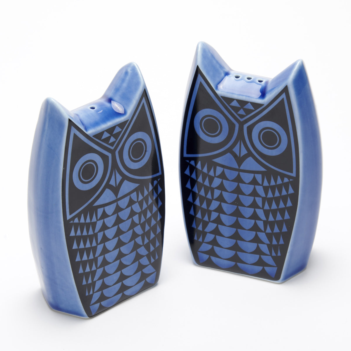 Hornsea Pottery 1960s  Owl Cruet /Salt and Pepper Shaker Set Midnight Blue