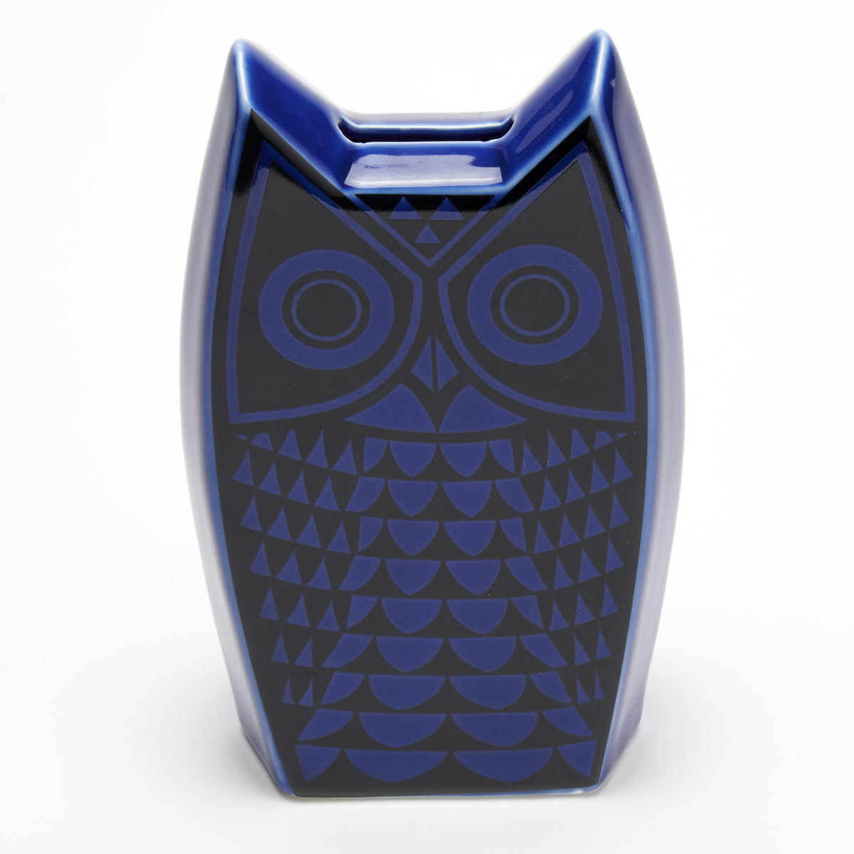 Hornsea Pottery 1960's Owl Coin Bank/Piggy Bank Midnight Blue